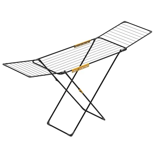 Rörets Wäscheständer Level – verriegelbare Flügel – Sicherheitssperre – 52x176x96cm – 20 m Trockenfläche - Design und Qualität von Schwedens stärkster Trockenständermarke, für Bekleidung (Black)