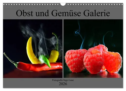 Obst und Gemüse Galerie Wandkalender 2026 - Traumhafte Obst und Gemüsefotografie im DIN A3 Querformat. Ideal für Liebhaber der Fotokunst und eine schöne Ergänzung für jedes Zuhause.