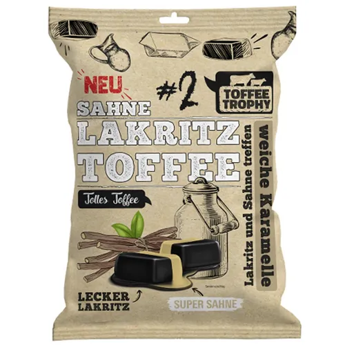 Toffee Trophy Sahne Lakritz einzeln verpackte weiche Toffees 200g