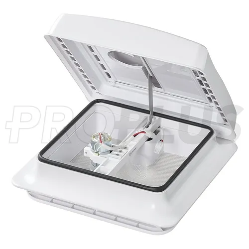 Dachhaube 280x280 mm ohne Dauerlüftung weiß mit Lüfter