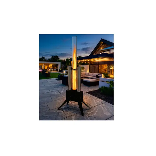 LANDMANN Pellet Feuersäule – Stilvolle Feuerstelle für Garten & Terrasse