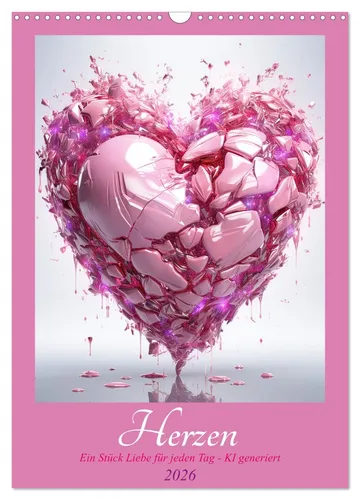 Herzen (Wandkalender 2026 DIN A3 hoch), CALVENDO Monatskalender