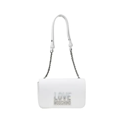 Love Moschino Schultertasche Poljc4254pp0mkd0100u, Weiß - Damen-Schultertasche aus PU GRS, stilvoll und umweltfreundlich für trendbewusste Frauen.