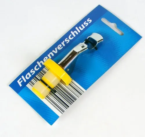 Flaschenverschluss 3,5cm, aus Kunststoff & Metall, auf Blisterkarte