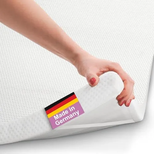 B!HOME Matratzentopper [160x200x4,Gel Schaum] für Matratze Matratzenauflage mit Eckgummi Topper Ideal für Boxspringbetten, Schlafsofas und Camping, Öko-Tex, Made in Germany