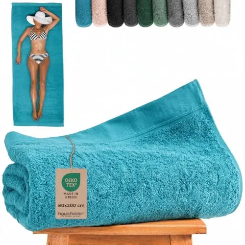 Hausfelder Saunahandtuch 80 x 200 cm – Türkis Petrol, weich & saugstark
