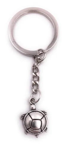 Mini Schildkröte ründlich Schlüsselanhänger Anhänger Silber aus Metall