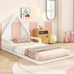 Kinderbett mit Lattenrost 90x200 cm – Modernes Hausbett aus Kiefer - Stabiles Kinderbett mit Lattenrost für eine Liegefläche von 90x200 cm. Hergestellt aus massivem Kiefernholz, bietet es modernes Design und hohe Belastbarkeit bis 100 kg.