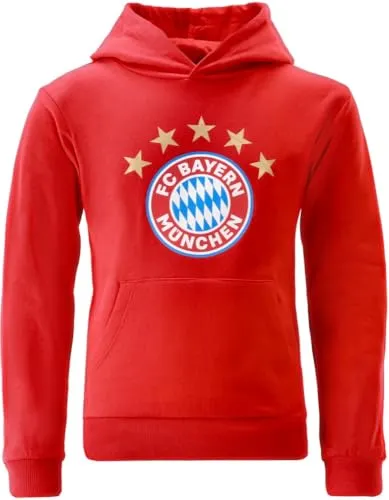 FC Bayern München Hoodie Essential für Kinder – Rot, Größe 164 - Stylischer Hoodie für kleine Fans des FC Bayern München. Mit gedrucktem Logo und normaler Passform, aus 100% Bio-Baumwolle für ein angenehmes Tragegefühl.
