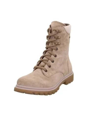 Legero Damen Schnürboot Monta beige 7 - Wanderschuhe mit GORE-TEX Membran für Wasserdichtigkeit und Atmungsaktivität. Ideal für Outdoor-Abenteuer, bietet der praktische Innenzipp schnellen Einstieg und die Komfortweite G für besten Tragekomfort.