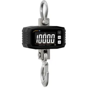 PCE CS 1T - Digitale Kranwaage 0-1000 kg - Waagen mit präziser Messung und robustem Metallgehäuse, ideal für den Industrieeinsatz. Das hintergrundbeleuchtete Display ermöglicht eine einfache Ablesbarkeit aus der Ferne.