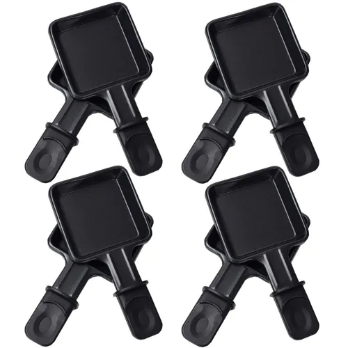 8x Universal Raclette Pfännchen viereckig emailliert