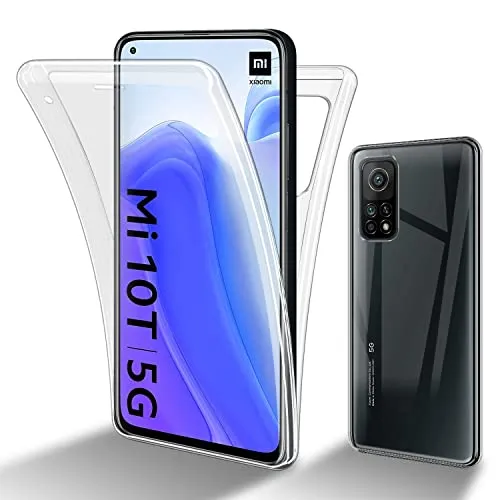 Cadorabo Hülle kompatibel mit Xiaomi Mi 10T / Mi 10T PRO in TRANSPARENT - 360° Full Body Schutzhülle - Front- und Rückenschutz, Rundumschutz mit Displayschutz