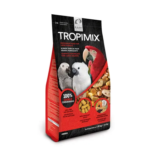 Hari TROPIMIX Aras Kakadus Graupapagei Vogelfutter Papagei Früchte Gemüse 1,8Kg
