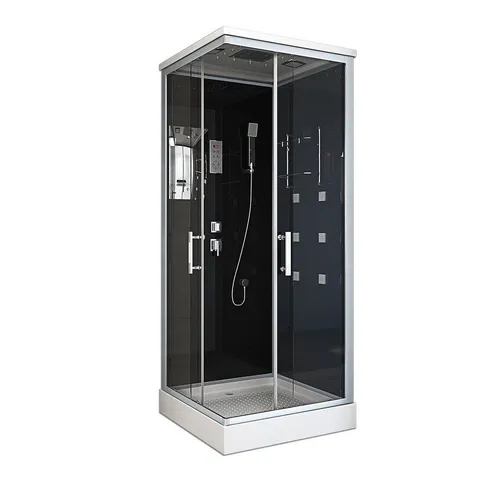 HOME DELUXE Duschkabine WAVE S, 90 x 80 cm - Duschkabinen, moderne Wellnesslösung mit multifunktionalem Design für entspannende Duscherlebnisse nach einem langen Arbeitstag.