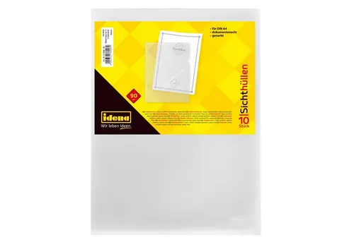 Idena Organisationsmappe Idena 376006 - Sichthülle DIN A4, genarbt, dokumentenecht, Folienstärk