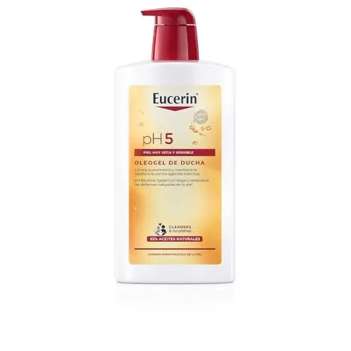 Eucerin PH5 Badeöl 1000 ml - Duschgel für empfindliche Haut, spendet intensive Feuchtigkeit und schützt die Hautbarriere. Ideal für ein sanftes Badeerlebnis.