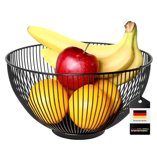 bremermann Obstkorb, Drahtkorb Obstschale oval Ø ca. 28 x 15 cm H, schwarz matt