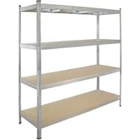 Baumarktplus Schwerlastregal 180x160x60 cm - Werkstatteinrichtung mit einer Traglast von 1000 kg, ideal für Garage und Hobbykeller. Einfacher Aufbau ohne Werkzeug dank Stecksystem und höhenverstellbare Böden für maximale Flexibilität.