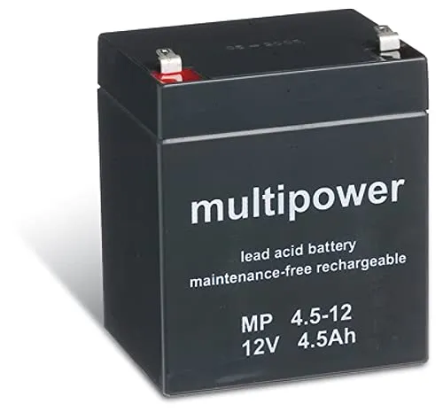 Powery Bleiakku MP4,5-12 – 4500 mAh 12 V - Kamera-Akkus mit hoher Kapazität von 4500 mAh, ideal für lange Aufnahmen und zuverlässige Leistung.