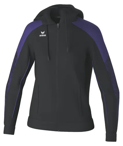 Erima Damen EVO STAR Trainingsjacke mit Kapuze - Trainingsbekleidung aus strapazierfähigem Funktionsmaterial, bietet volle Bewegungsfreiheit durch Raglanschnitt und elastische Einsätze.