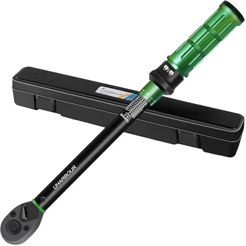 Uharbour Drehmomentschlüssel 1/2, 20-230Nm - Drehmomentschlüssel für präzise Drehmomentkontrolle, ±3% Fehlergenauigkeit und einfache 1Nm Einstellung mit Arretierung, ideal für Autoschrauber.