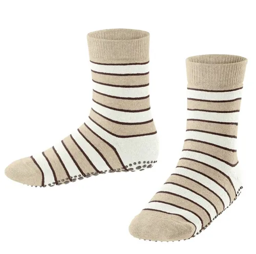 Falke Hausschuhe Simple Stripes (Baumwolle-Mischung) sandbraun Kinder, Größe: 35-38