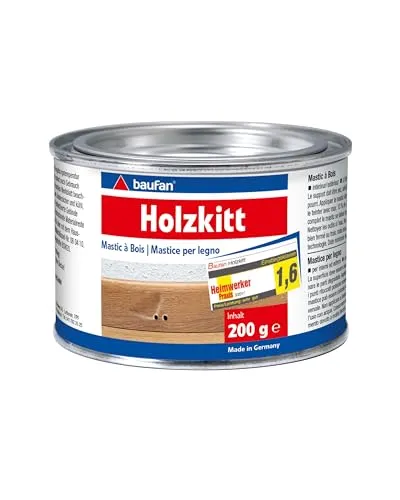 Baufan Holzkitt 200 g natur - Holzpaste & Holzkitt, ideal zum Ausbessern von Holzoberflächen, leicht zu verarbeiten und schnelltrocknend für professionelle Ergebnisse.