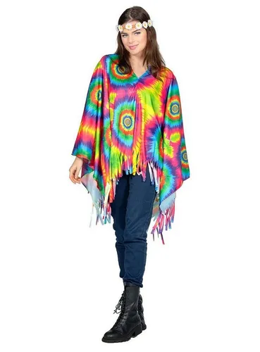 Metamorph Hippie-Kostüm Regenbogen Batik Poncho von Metamorph