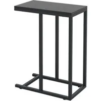 Costway C-Form Beistelltisch mit Metallgestell in Schwarz - Vielseitiger C-förmiger Beistelltisch für kleinen Wohnraum. Ideal zum Unterstellen unter Sofas, mit stabiler Konstruktion und optimaler Höhe für Komfort. Perfekt für Snacks, Laptops und mehr.
