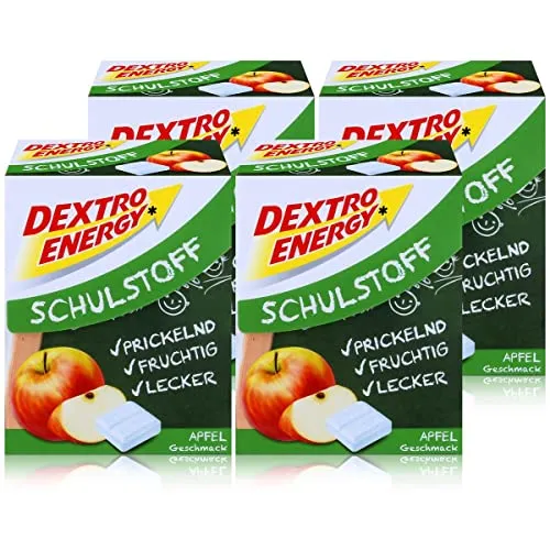 Dextro Energy Schulstoff Traubenzucker Apfel Geschmack 50g (4er Pack)