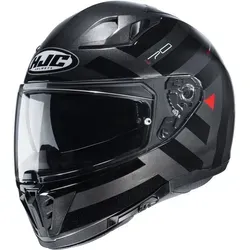 HJC i70 Watu Motorradhelm in Schwarz/Grau - Größe XXL (63) - Motorradhelm für Onroad-Aktivitäten, ECE-zugelassen mit optimaler Belüftung und integriertem Sonnenvisier. Komfortabel dank antiallergischem und feuchtigkeitsabsorbierendem Innenfutter.