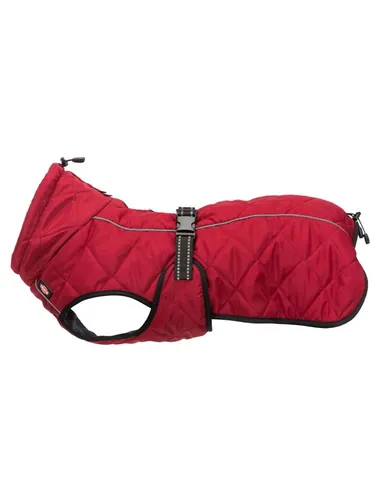 Trixie Hundemantel Minot Rot, 55 cm - Hundemantel für Herbst und Winter, gefüttert mit weichem Fleece und wasserdichten Zips. Verstellbar für optimalen Sitz und mit reflektierenden Streifen für mehr Sichtbarkeit.
