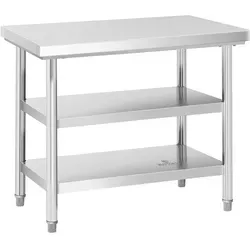 Royal Catering Edelstahltisch 100 x 70 cm - Stabiler Arbeitstisch mit 600 kg Tragkraft - Arbeitstische mit 3 Ebenen für optimale Raumnutzung, ideal für Gastronomie und professionelle Küchen.