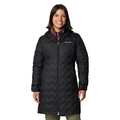 Columbia Delta Ridge II Damen-Daunenjacke mit Kapuze - Funktionsjacke mit 650 cuin Daunenisolierung und Omni-Heat-Thermoreflexion für optimale Wärme, wasserabweisend und mit großzügigem Schnitt für höchsten Tragekomfort.