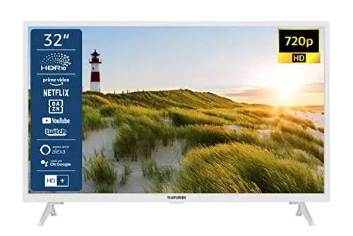TELEFUNKEN XH32SN550S-W 32 Zoll Fernseher/Smart TV (HD Ready, HDR, Triple-Tuner) - 6 Monate HD+ inkl.