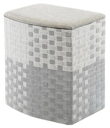 Kobolo Wäschekorb - Nylon in Weiß-Grau (44x32x52cm) - Wäschekorb aus strapazierfähigem Nylon, handgefertigt und ideal für eine stilvolle Aufbewahrung mit 56 l Fassungsvermögen. Perfekt für jedes Zuhause.