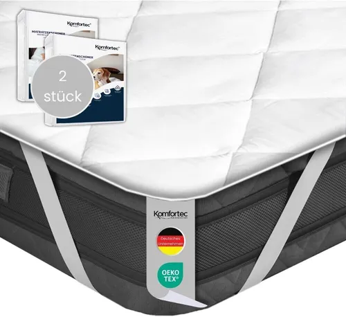 Komfortec Weicher Matratzenschoner 2er Set 180x200cm | Atmungsaktiv,Öko-TEX