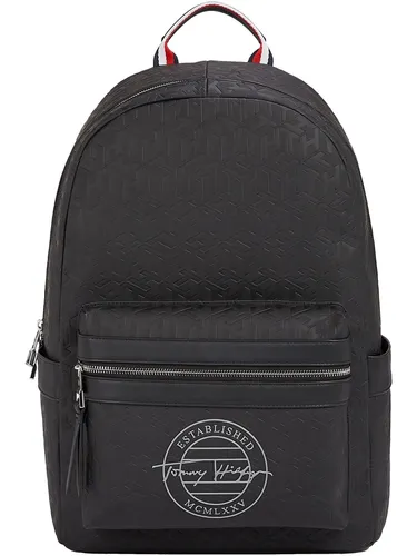 Tommy Hilfiger Monogram Emboss Laptop Rucksack Schwarz in schwarz von Tommy Hilfiger