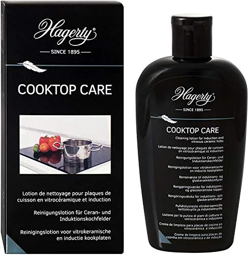 HAGERTY Cooktop Care Kochfeldreiniger Effektive Pflege-Lotion für Glaskeramik- und Induktionskochfelder, Kräftiger Ceranfeldreiniger mit Diatomeenerde, Herd-Reiniger mit Schutzwirkung, 250 ml