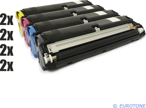 8x Eurotone Toner Alternative für Epson C13S050100 Black Schwarz / C13S050099 Blau Cyan / C13S050098 Rot Magenta / C13S050097 Gelb Yellow