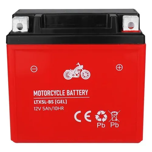 Lamex Gel-Batterie Motorrad 12V 5Ah LTX5L-BS - Zuverlässige 12V 5Ah Gel-Batterie für Motorräder, sofort einsatzbereit und stoßfest. Ideal für lange Fahrten und anspruchsvolle Strecken, bietet sie eine stabile Stromversorgung unter allen Bedingungen.