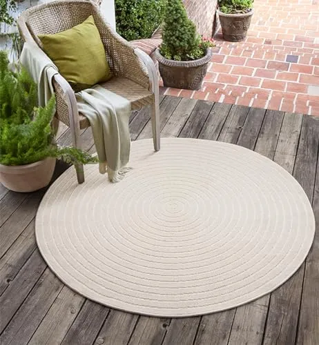 the carpet Santo Plus Outdoor Teppich - Wetterfest & Pflegeleicht für Balkon und Terrasse - Teppiche Gegend, hochwertiger und wetterfester Balkon Teppich im Boho Stil mit einzigartiger 3D Optik aus robustem Polypropylen, ideal für entspannte Außenbereiche.