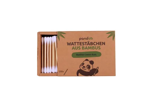 pandoo Ohrenreiniger Plastikfreie Wattestäbchen aus Bambus und Bio-Baumwolle, 800-tlg.