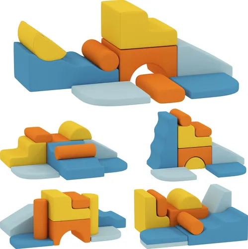 AIYAPLAY 9-tlg. Schaumstoff Bausteine Set für Kinder - Bunt und Sicher - Das 9-teilige AIYAPLAY Schaumstoff Bausteine Set fördert die Kreativität und Motorik von Kleinkindern. Mit abnehmbaren, waschbaren Bezügen und abgerundeten Ecken bietet es eine sichere und komfortable Spielumgebung.