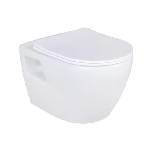 Hänge WC Toilette Aloni AL5509 mit Deckel AL0402 - Wand-WC in elegantem Weiß, ideal für moderne Badezimmer, inklusive Deckel und aus hochwertiger belgischer Fertigung.