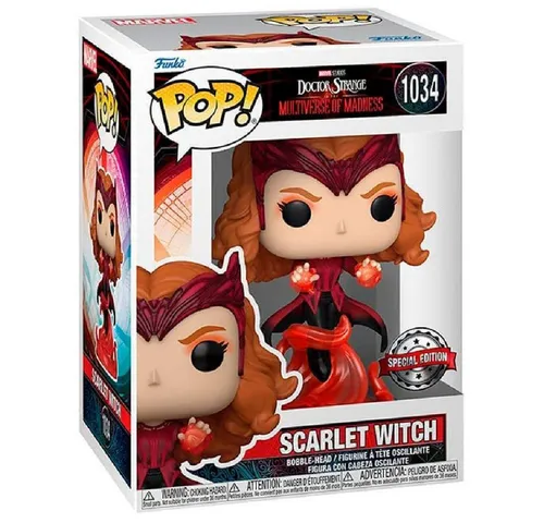 Funko POP Marvel Doctor Strange Scarlet Witch Exklusiv - Spielfigur aus dem Marvel-Multiversum, ca. 9 cm groß, in Geschenkbox. Exklusive Scarlet Witch aus Doctor Strange, ideal für Sammler und Fans.