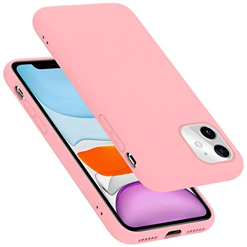 Cadorabo Hülle kompatibel mit Apple iPhone 11 Hülle Silikon Handyhülle für iPhone 11 Case aus flüssigem Silikon- Kratzfeste und stoßfeste dünne TPU Schutzhülle - Liquid PINK