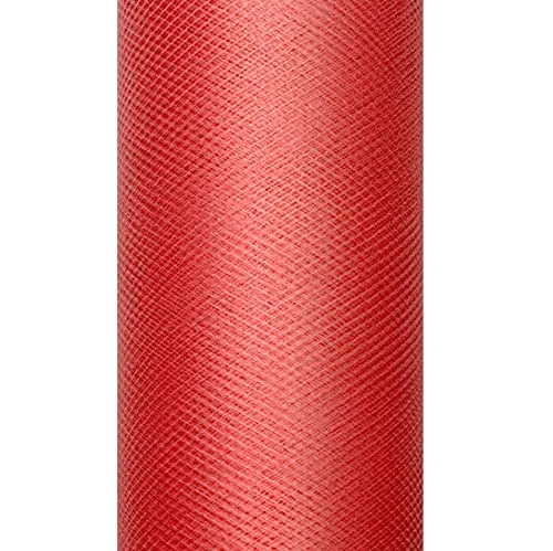Tüll-Stoff auf Rolle,rot 15cm x 9m