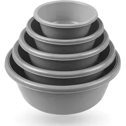 Bestgoodies Rührschüssel im ( 5er ) Set, Teigschüsseln, 5er-pack Kunststoff Mixing Bowl Set ( 0,7L - 6L ), Stapelbare Salatschüssel Servierschalen für Küche